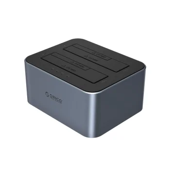 Orico 6626C3-C-V1 dokstacija 2x 2.5"/3.5" SATA HDD/SSD diskiem ar bezsaistes klonēšanu, pelēka