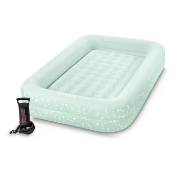 Intex piepūšamais matracis bērniem ar apmalēm un pumpi, 168x107x25 cm