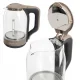 Elektriskā tējkanna, stikla, 1500W, 2L, LED apgaismojums, brūna