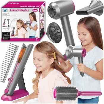 Bērnu rotaļu frizētavas komplekts, spēļu matu veidošanas komplekts (matu žāvētājs un taisnotājs) | Kids Toy...