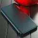 Atverams vāciņš Samsung Galaxy A22 4G Hurtel Eco Leather View Case ar statīvu, sarkans