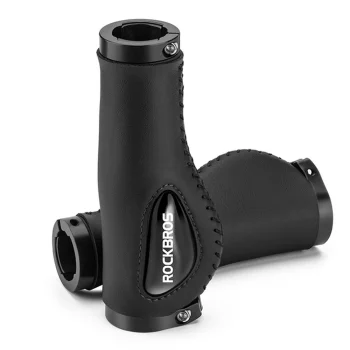 Rockbros 40720001001 velosipēda stūres rokturi 22 mm, eko āda, melni