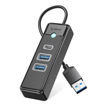 Orico PWC2U-U3 3 portu USB centrmezgls (2x USB-A 3.0, 1x USB-C 3.0) 1.8m melns