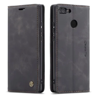 Huawei P Smart 2017 (FIG-LX1, LA1, LX2, LX3) CASEME Wallet Magnetic Leather Case Cover, Black | Telefona Vāciņš...