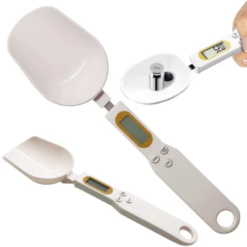 Elektroniskie karotes virtuves svari ar LCD displeju, 0,1-500 g, balti