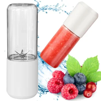 Bezvadu mini blenderis smūtijiem, 150W, 400ml, Balts