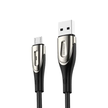 Joyroom S-M411 USB-A uz micro USB kabelis, 3A, 1.2m, Melns