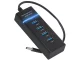 4 portu USB 3.0 sadalītājs, melns