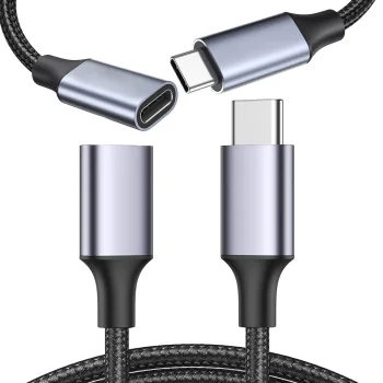 USB-C pagarinātājs 2m austa apvalkā – ātrai uzlādei un datu pārraidei