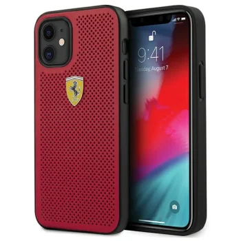 Ferrari iPhone 12 mini vāciņš On Track Perforated, sarkans
