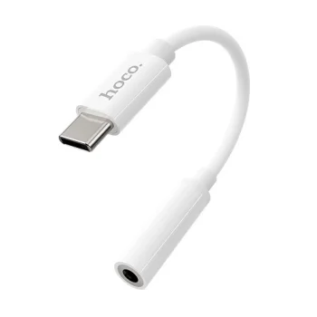 Audio pāreja HOCO LS30 USB Type-C uz AUX 3.5mm, balta