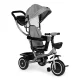ECOTOYS trīsriteņu velosipēds-ratiņi 2v1 ar grozāmu sēdekli, pelēks