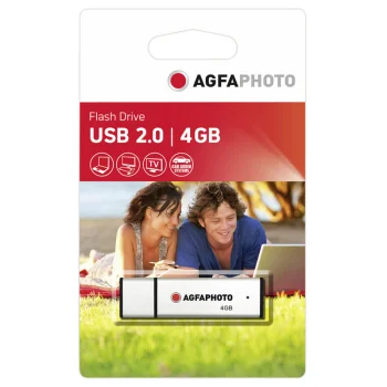 AgfaPhoto USB 2.0 Zibatmiņa 4GB Sudraba