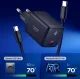 Sienas lādētājs Spigen EE451EU Essential USB-C GaN Pro 45W ar kabeli, melns