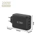 Tech-Protect NC200W-GaN 4 portu 200W sienas lādētājs, melns