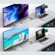 Choetech HUB-M15 9-in-1 USB-C centrmezgls (HDMI, VGA, RJ45, SD/TF), Pelēks
