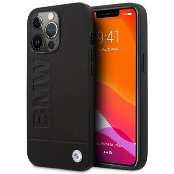 BMW Signature Logo Imprint MagSafe vāciņš iPhone 14 Pro Max - Black
