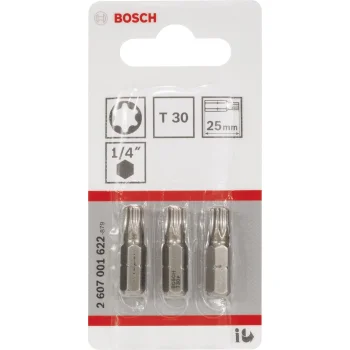 Bosch skrūvgrieža uzgaļi Torx T30 25 mm, 3 gab.