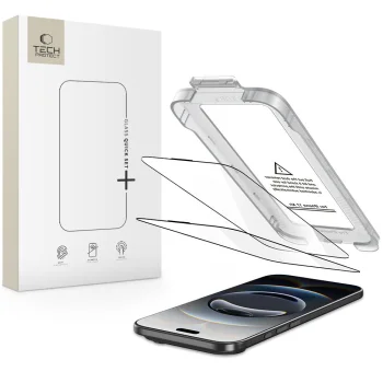 Aizsargstikls Tech-Protect Quick Set+ iPhone 17 Air (2 gab.), melns