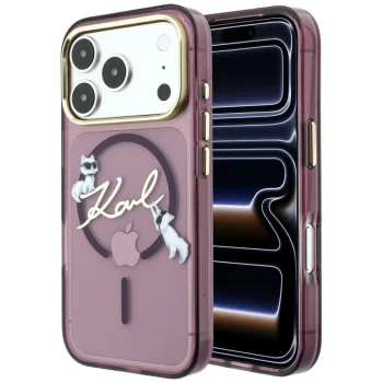 Karl Lagerfeld Script Logo MagSafe vāciņš iPhone 18 Pro Max / 17 Pro Max, bordo