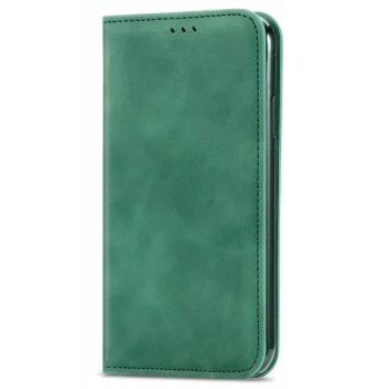 Google Pixel 6a Vintage Leather Skin-Touch Magnetic Case Book Cover, Green | Telefona Vāciņš Maciņš Apvalks...