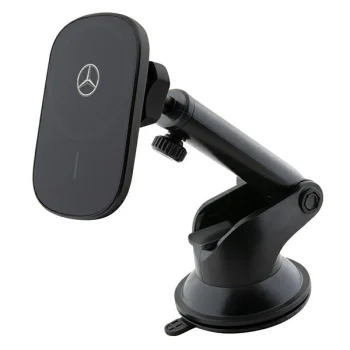 Mercedes 15W bezvadu lādētājs un auto turētājs Silver Stars MagSafe, melns