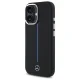 Mercedes iPhone 16 vāciņš Silicone Blue Stripe MagSafe, melns