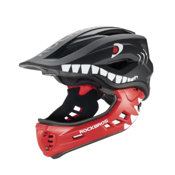 Rockbros TT-32005 Shark bērnu veloķivere ar noņemamu zodu, M (54-58 cm), melna