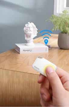 Baseus Intelligent T2 Pretnozagšanas Lokācijas Izsekošanas Piekariņš Čips, Balts | Rope Type Anti-Loss Device Chip