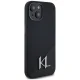 Karl Lagerfeld Silicone Shadow Metal Initial MagSafe vāciņš iPhone 15, melns