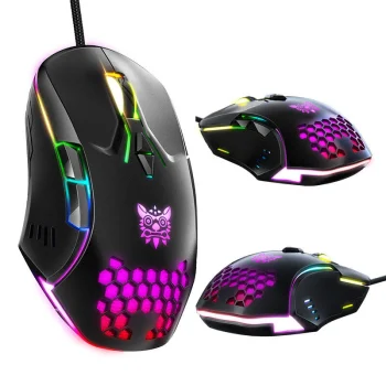Onikuma CW902 vadu spēļu pele ar RGB apgaismojumu, melna