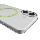 Puro Lite Mag vāciņš iPhone 17 ar MagSafe atbalstu, caurspīdīgs ar zaļu gredzenu