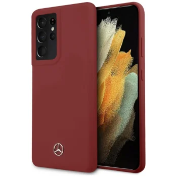 Mercedes Samsung Galaxy S21 Ultra vāciņš Silicone Line, sarkans