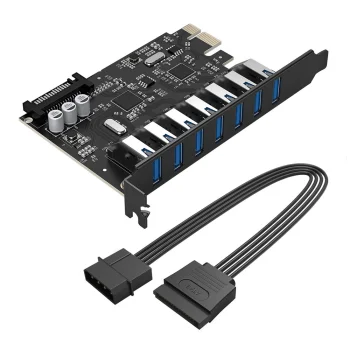 Orico ORICO-PVU3-7U-V1 PCI-E 7x USB 3.0 paplašināšanas karte Melna