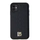DKNY iPhone 11 / XR vāciņš Leather Monogram Pattern Metal Logo MagSafe, melns