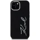 Karl Lagerfeld Silicone Metal Script Logo vāciņš iPhone 15 - Melns