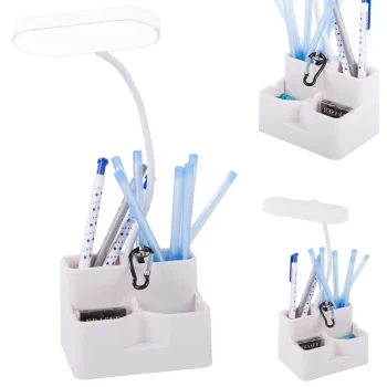 LED galda lampa ar organizatoru, 24 LED, balta