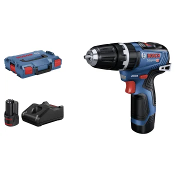 Akumulatora triecienurbjmašīna-skrūvgriezis Bosch GSB 12V-35 Kit ar 2x 3.0 Ah akumulatoriem un L-BOXX
