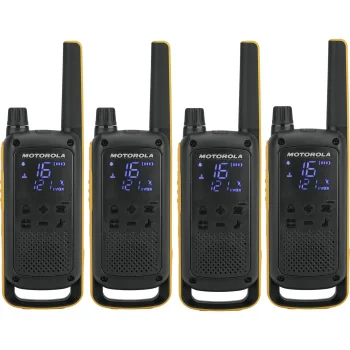 Rāciju komplekts Motorola Talkabout T82 Extreme Quad Pack (4 gab.), dzeltens