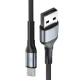 3mk Hyper Cable N-SERIES USB-A uz USB-C kabelis 1m 18W QC 3.0, melns