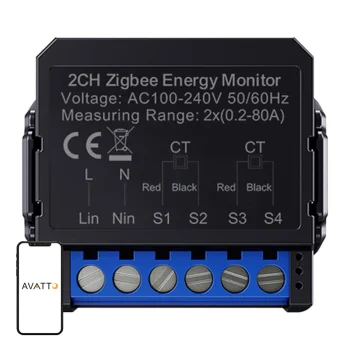 Viedais divvirzienu elektroenerģijas skaitītājs Avatto ZWPM16-2 ZigBee