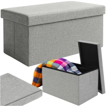 Ruhhy 00026131 Saliekams pufs ar kasti 76x38x38cm, Pelēks