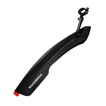 Velosipēda dubļusargs Rockbros DNB8001 ar sarkanu LED lukturi, melns