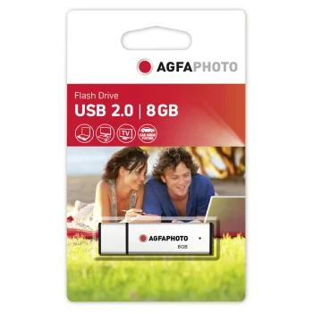 AgfaPhoto 8 GB USB 2.0 zibatmiņa, sudraba