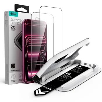 ESR UltraFit Classic aizsargstikls iPhone 18 Pro / 17 Pro, 2 gab., melns