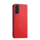 Atverams vāciņš Magnet Fancy Case priekš Samsung Galaxy S23+ ar statīvu un maku, sarkans