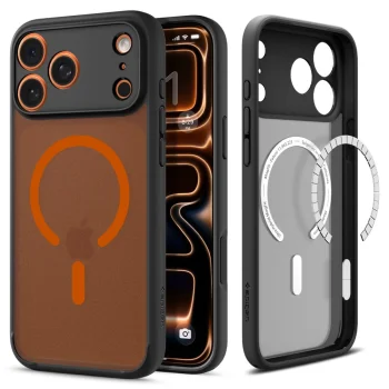 Spigen Ultra Hybrid MagSafe vāciņš iPhone 17 Pro, melns/oranžs