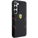 Ferrari Hot Stamp Lines aizmugurējais vāciņš Samsung Galaxy S23+, melns