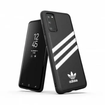 Adidas OR Izlietais PU telefona vāciņš maciņs Samsung Galaxy S20 - Melns un balts | Moulded Case  Black and White