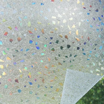 Statiskā logu plēve privātumam 200x60 cm oļu raksts